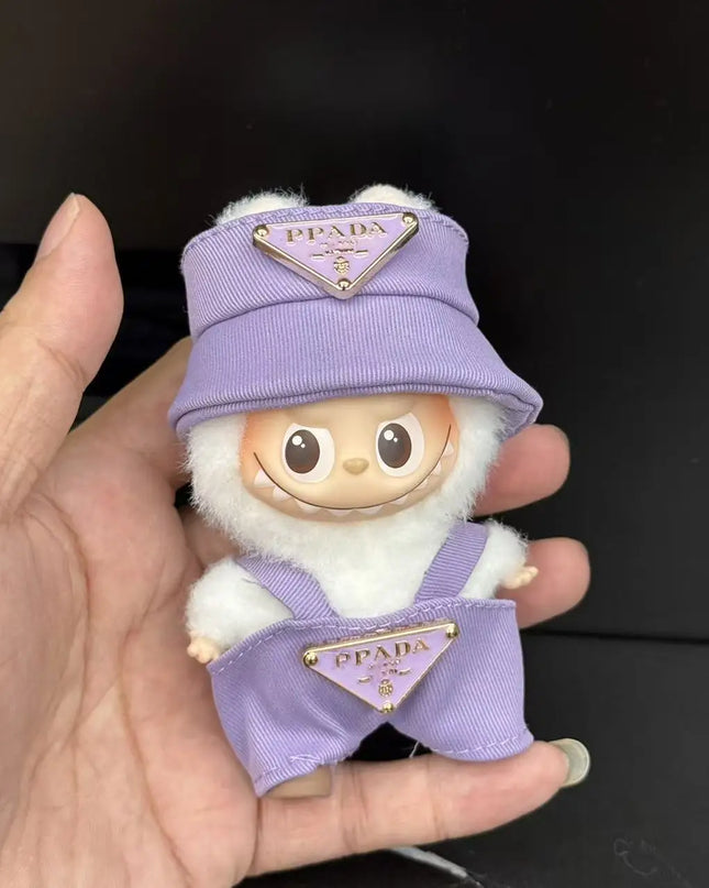 Pink Luxury Clothes for Mini Labubu V4 Korea Classic Style Little Dress Set Fashion Clothes Outfit for Mini Labubu V4 Dolls Gift