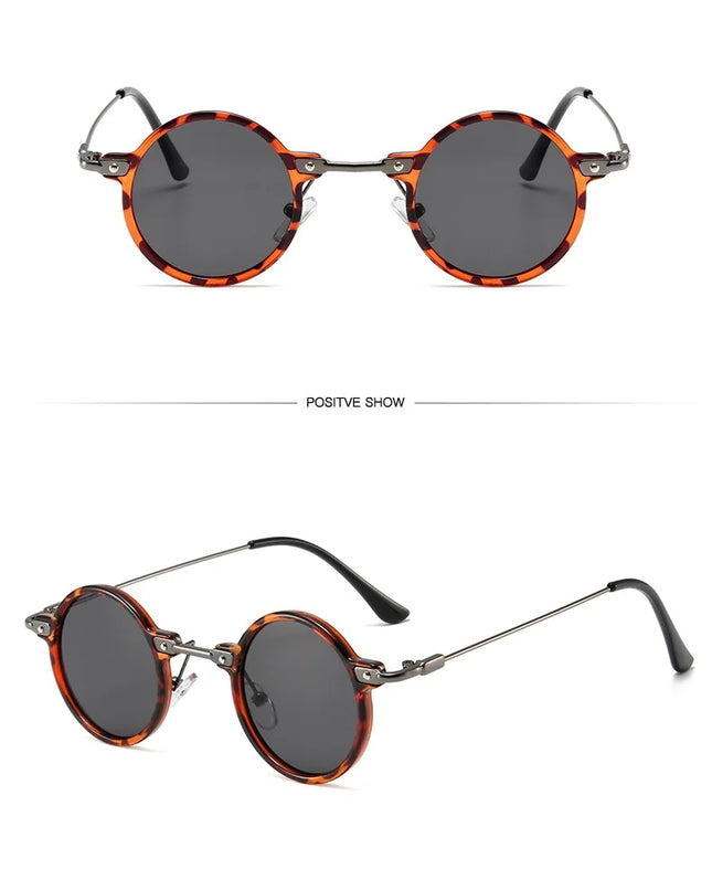 Round Sunglasses For Men Women Retro  Steampunk Sun Glasses Male Female Brand Designer Metal Frame Eyewear Shades Oculos De Sol