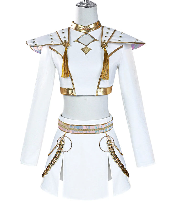 Anime Zoey Rumi Mira Cosplay Costume White PU Leather Uniform Role Play for Party Halloween Carnival Outfits