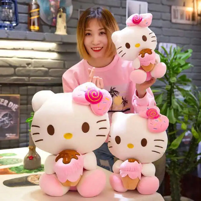 Hello Kitty Filling Plush Toys Stuffed Animal Sanrio Kawaii Kitty Plushie Doll Room Decor High Quailty Gift Girl 30-50cm Doll