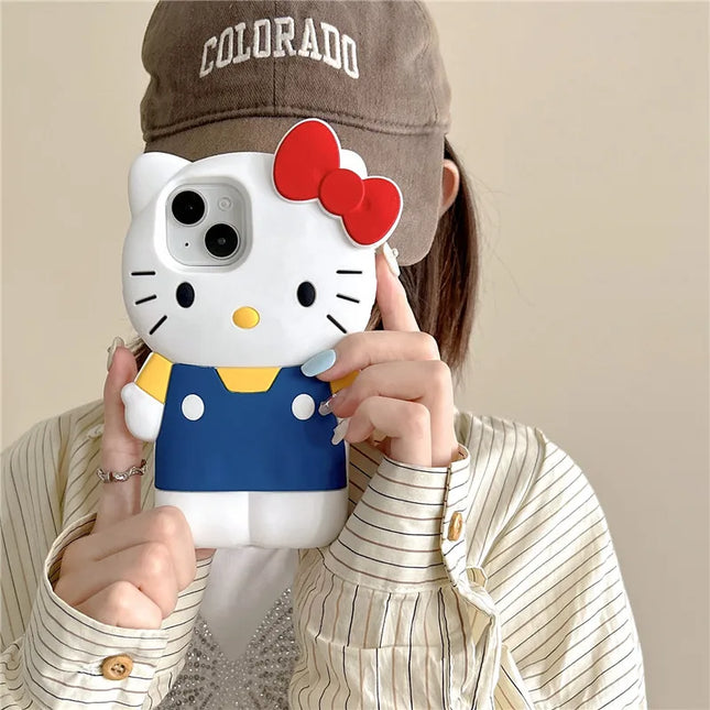 Couple Gift Blue Braces Hello Kitty Cartoon Silicon Back Phone Case for iPhone 12 13 Pro 11 14 15 Pro Max 13 14 Luxury Shell