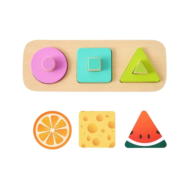 Montessori Wood Toys 0-12Months Baby Colorful Geometry Grasping Board Toys Newborn Sensory Touch Shape Recognition Game Toy Gift