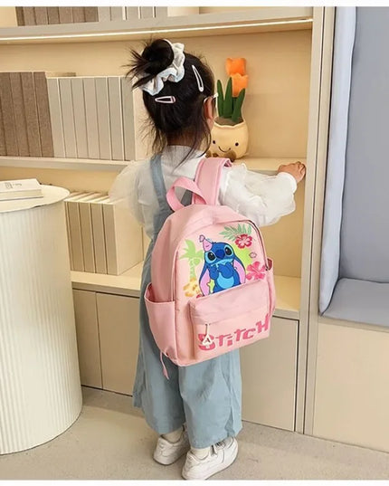 2025New Disney Lilo and Stitch Backpack Kawaii Cartoon Anime Printed Accessories Storage Bag Children's Casual Shoulder Bag Gift