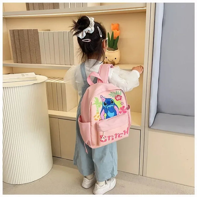 2025New Disney Lilo and Stitch Backpack Kawaii Cartoon Anime Printed Accessories Storage Bag Children's Casual Shoulder Bag Gift