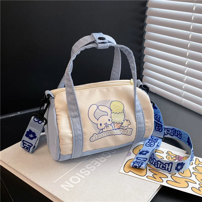 MINISO Stitch Canvas Shoulder Bag For Women Cartoon Strawberry Bear Casual Crossbody Bag Daily Commuting Gift for Kids Christmas