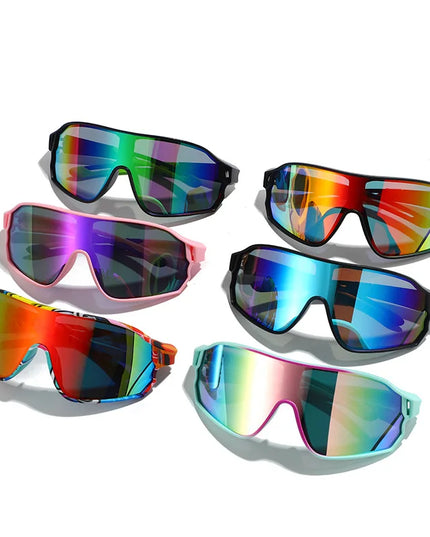 Outdoor cycling sunglasses bicycle windproof sunglasses dazzle color lens sunshade sports sunglasses