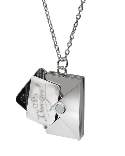Stainless Steel Envelope Pendant Necklace Metal Waterproof Jewelry For Women