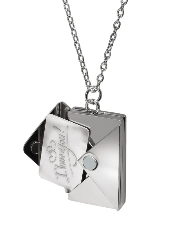 Stainless Steel Envelope Pendant Necklace Metal Waterproof Jewelry For Women