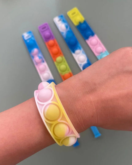 Fidget Toys Pop Bracelet Party Favors Bubble Bracelets Push Poping Sensory Stress Reliever Toys for Kids Children Gifts