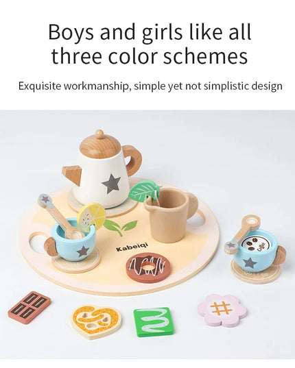 Children's simulation wooden toys, tea set sets, pretend games, baby educational toys, birthday and holiday gifts
