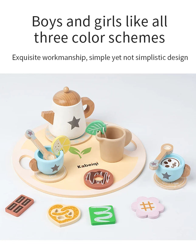 Children's simulation wooden toys, tea set sets, pretend games, baby educational toys, birthday and holiday gifts