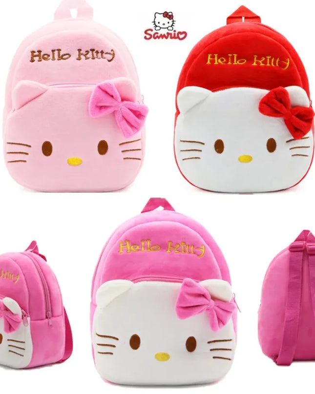 Sanrio Hello Kitty Plush Backpack Cute Cartoon Kawaii School Bag for Kids Girls Baby Kindergarten Shoulder Bag Cute Fashion Gift