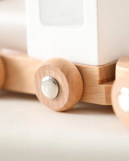 Montessori Toys Wooden Train Birthday Toy Baby Educational Toys Wooden Trolley Baby Learning Toys Number Of Wood Baby Toys Gifts
