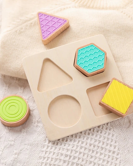 Montessori Wood Toys 0-12Months Baby Colorful Geometry Grasping Board Toys Newborn Sensory Touch Shape Recognition Game Toy Gift