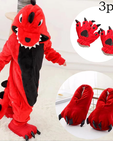 Dinosaur  Anime Cosplay Costumes Boys Girls Jumpsuit Adults Hooded Pajamas Kids Kigurumi Unicorn Cartoon Onesies For Christmas