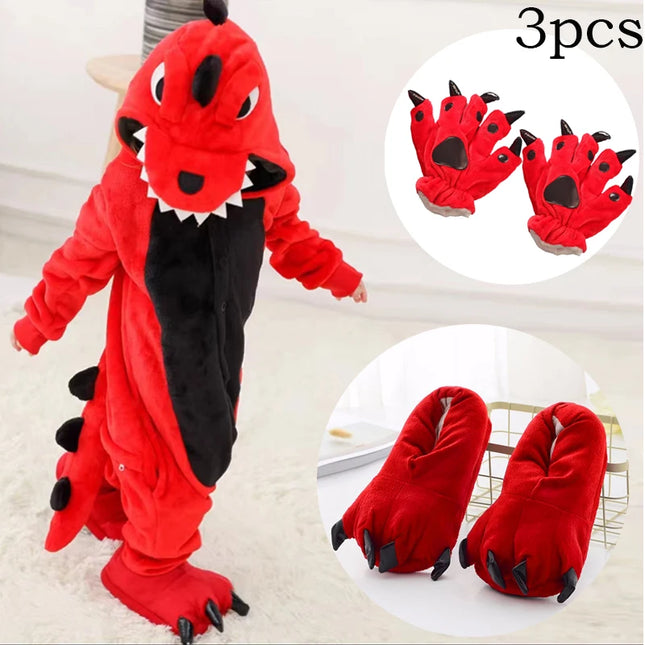 Dinosaur  Anime Cosplay Costumes Boys Girls Jumpsuit Adults Hooded Pajamas Kids Kigurumi Unicorn Cartoon Onesies For Christmas