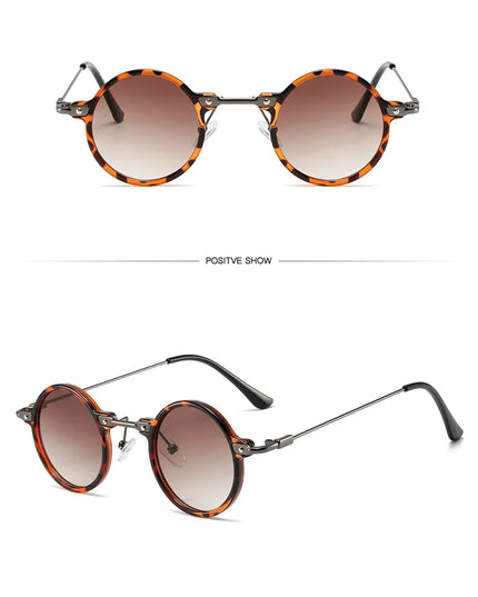 Round Sunglasses For Men Women Retro  Steampunk Sun Glasses Male Female Brand Designer Metal Frame Eyewear Shades Oculos De Sol