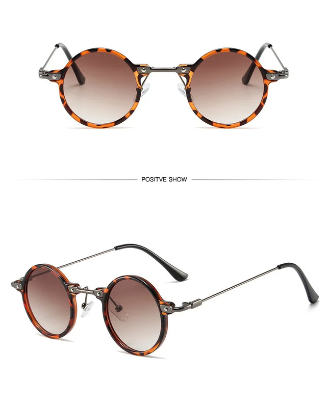 Round Sunglasses For Men Women Retro  Steampunk Sun Glasses Male Female Brand Designer Metal Frame Eyewear Shades Oculos De Sol