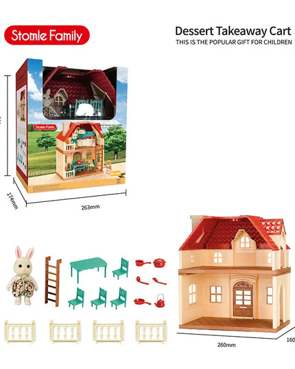 2025 New simulation furniture toys gift simulation room forest family small west house rabbit animal model home play toys