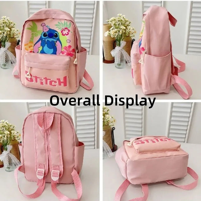 2025New Disney Lilo and Stitch Backpack Kawaii Cartoon Anime Printed Accessories Storage Bag Children's Casual Shoulder Bag Gift