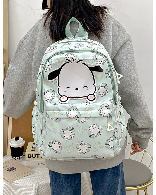 Sanrio Backpack For Kids Cartoon Hello Kitty Kuromi Bookbag Student Teenager Girl Boy Nylon Shoulders Bag Schoolbag Kawaii Bags