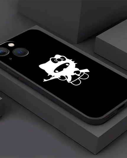 Phone Case For iPhone 11 12 13 14 Pro Max Mini XS XR X 8 7 6S 6 15 se Plus Black Silicone Cover Fundas Cute Cool Hello Kitty Cat