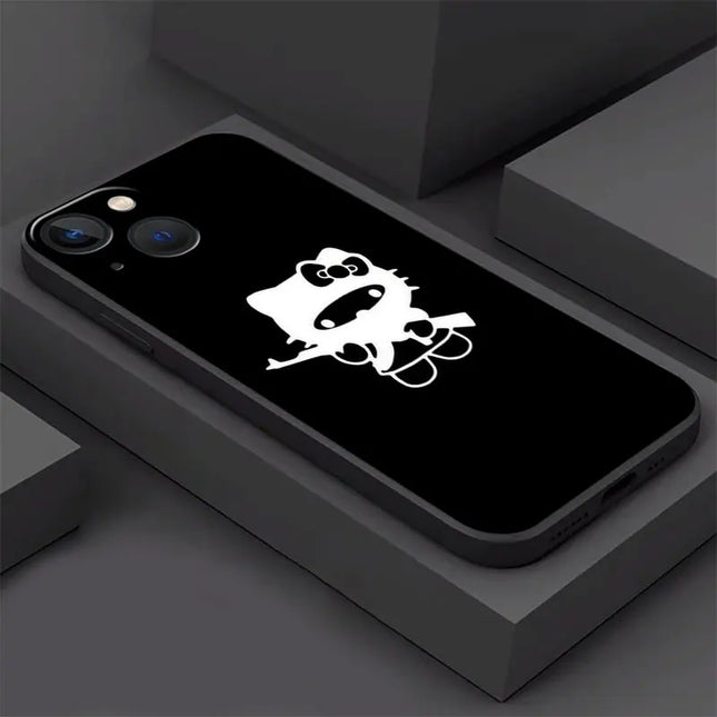 Phone Case For iPhone 11 12 13 14 Pro Max Mini XS XR X 8 7 6S 6 15 se Plus Black Silicone Cover Fundas Cute Cool Hello Kitty Cat
