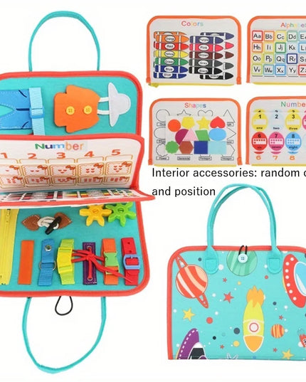 Montessori Busy Board Educational Activity Developing Sensory Board Fine Basic Dress Motor Skills Travel Toy Gift for Boys Girls