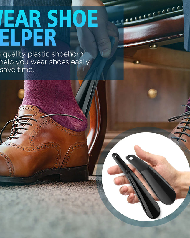 6.29‘’  7.87‘’ Lightweight Plastic Shoehorn with Travel Shoe Horn Helper for Men Women-Kids Aid Accessories
