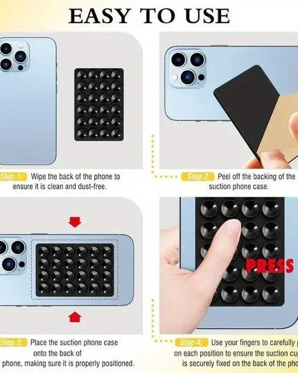 Phone Silicone Suction Cup Holder Multifunctional Suction Cup Wall Stand Square Anti-Slip Single-Sided Case Mount Back Sticker