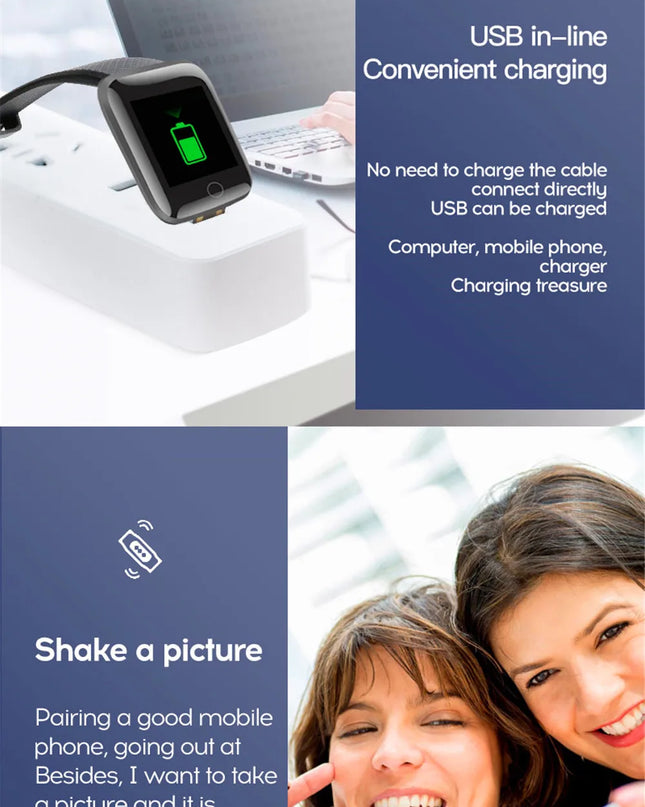 Smartwatch Men Women Wristwatches Smart Watch Message Fitness Monitor Bracelet Birthday Gift Electronic Clock For Android IOS