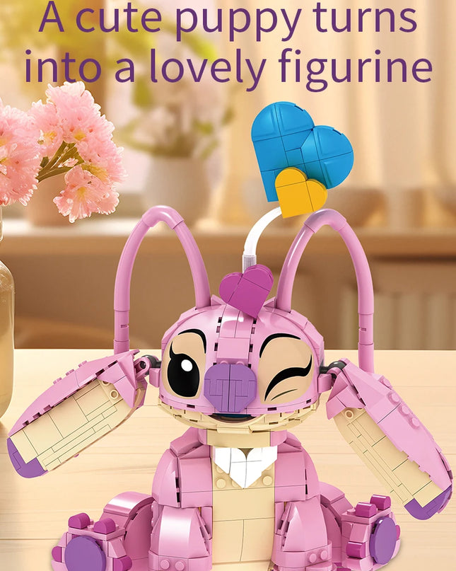New Stitch Angel CP Building Blocks 2025 - Large Piece Cartoon Toys with Moving Ears Kids Assembly Gift for Boys Girls Birthday