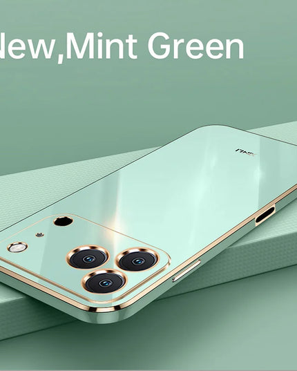 Solid Plating Phone Case For iPhone 17 Pro Max 17 Air 16e 16 Pro Max 16Plus 17Pro Max Cover Soft Silione Shockproof Cases Bumper