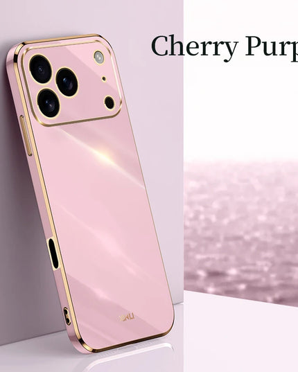 Solid Plating Phone Case For iPhone 17 Pro Max 17 Air 16e 16 Pro Max 16Plus 17Pro Max Cover Soft Silione Shockproof Cases Bumper