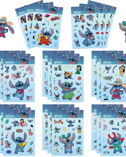 32Sheets Children DIY Puzzle Sticker Cartoon Stitch Character Assemble Stickers Kids Toys Boys Girls Gifts