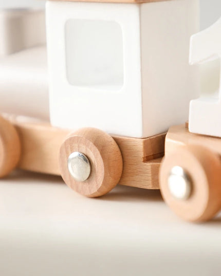 Montessori Toys Wooden Train Birthday Toy Baby Educational Toys Wooden Trolley Baby Learning Toys Number Of Wood Baby Toys Gifts