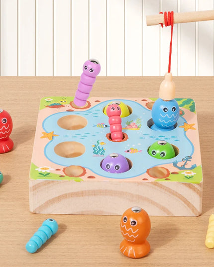 Wooden Fishing Game Toys Children Early Education Color Cognitive Toy Kids Interactive Games Toys for Gifts Fine Motor Skill
