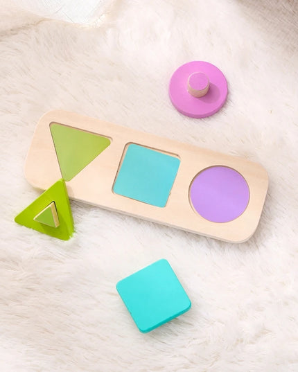 Montessori Wood Toys 0-12Months Baby Colorful Geometry Grasping Board Toys Newborn Sensory Touch Shape Recognition Game Toy Gift