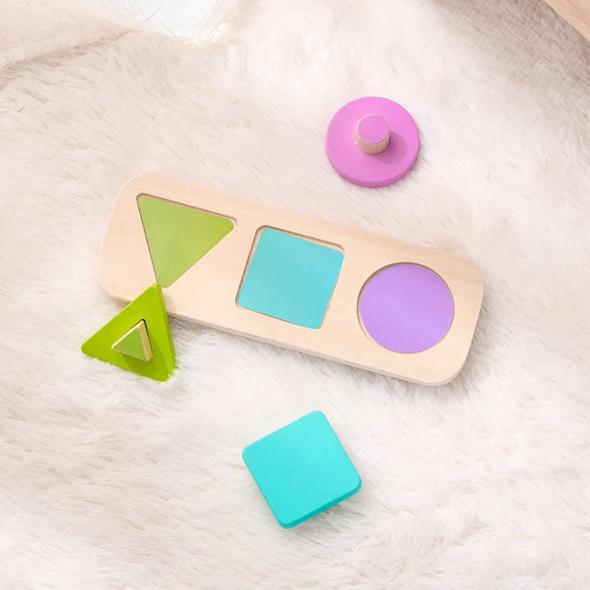 Montessori Wood Toys 0-12Months Baby Colorful Geometry Grasping Board Toys Newborn Sensory Touch Shape Recognition Game Toy Gift