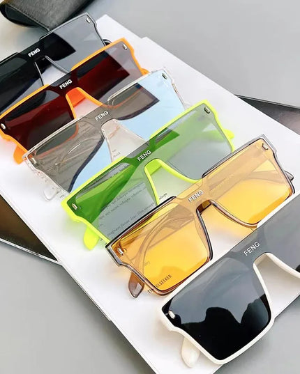 Sunglasses Men Fashion Oversized Square Frame Punk Glasses Brand Designer Women Large Eyewear Shades UV400 Protection Eyeglasses