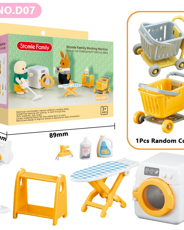 Toys Doll 1:12 Forest Family Montessori Kitchen Compatible Miniature Dollhouse Kitchen Accessories Furniture Pretend Play Gifts