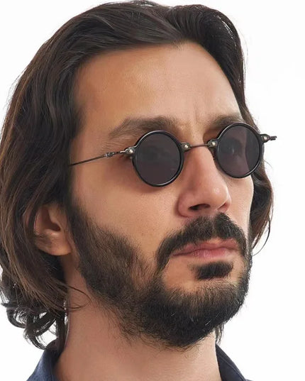 Round Sunglasses For Men Women Retro  Steampunk Sun Glasses Male Female Brand Designer Metal Frame Eyewear Shades Oculos De Sol