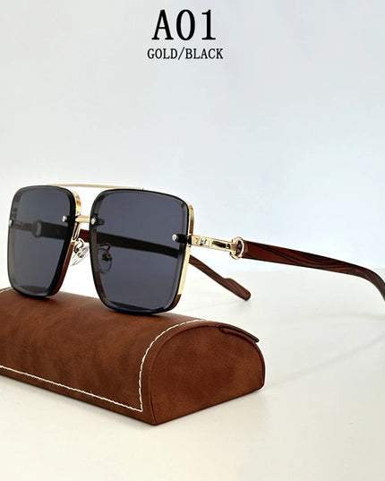 2023 Sunglasses For Men Square Sunglasses Women Trendy Luxe Vintage Fashion Glasses Retro Steampunk Shades Gafas De Sol Hombre