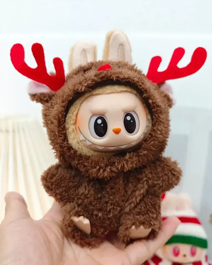 Labubu Doll Clothes Outfit Set For Mini Labubu Idol V1 V2 Christmas Cookie Man Sweater Hat Scarf New Year Party Costume Gift