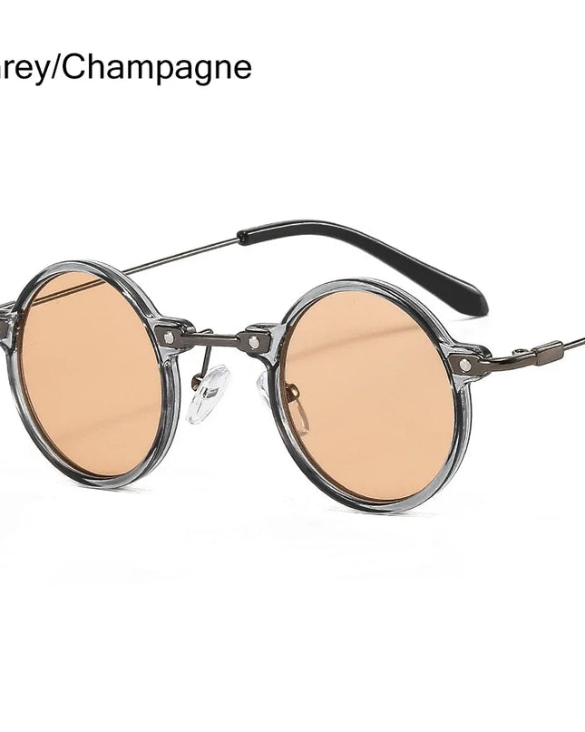 2022 Small Round Sunglasses Men Women Retro Punk Ocean Color Sun Glasses Gradient Clear Lens Eyewear Vintage Driving Glasses