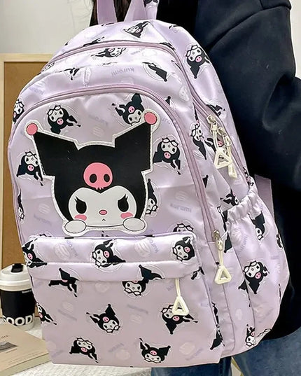 Sanrio Backpack For Kids Cartoon Hello Kitty Kuromi Bookbag Student Teenager Girl Boy Nylon Shoulders Bag Schoolbag Kawaii Bags