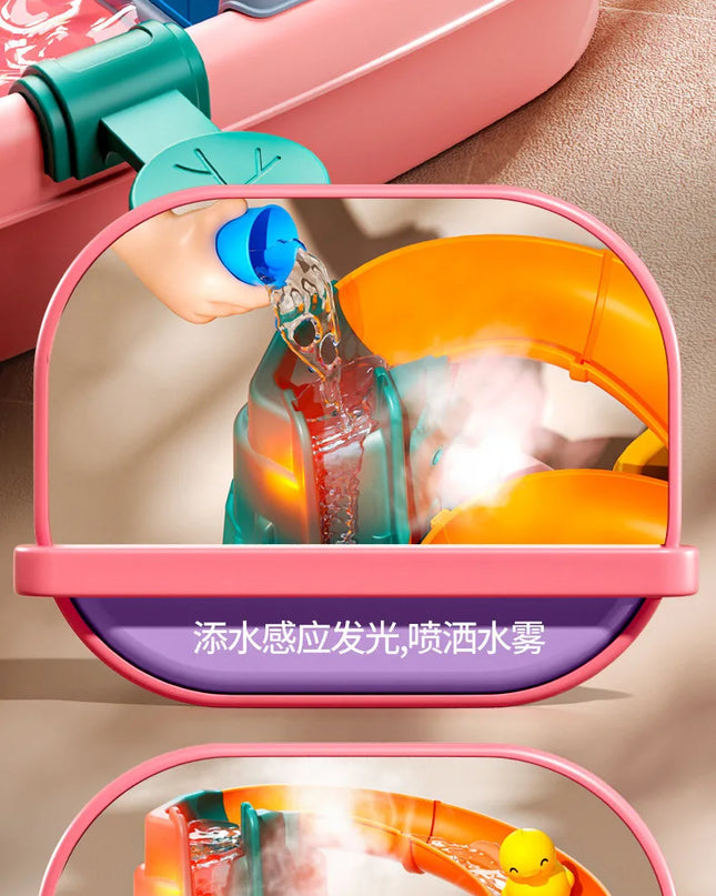 Children's kitchen toys electric fun water play water wash basin fishing dishwashing home role-playing baby early education toy