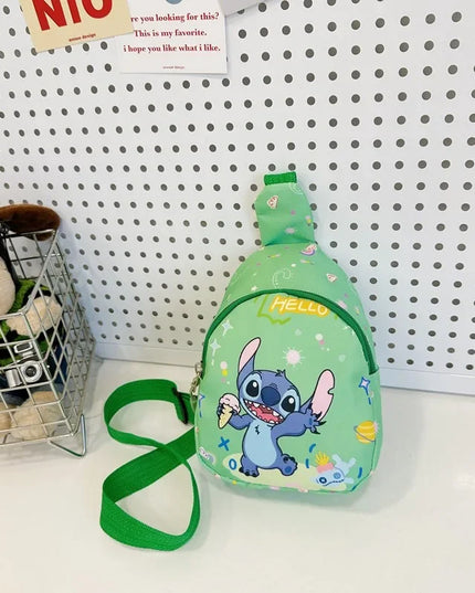 Cartoon Mini Stitch & Angel Sling Chest Bag Anime Crossbody Storage Bag Shoulder Bag Coin Purse Halloween Christmas party gift