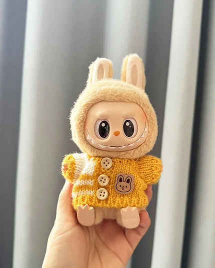 Labubu I II Sitting Party Clothing Idol Dolls Cute Mini Plush Doll'S Clothes Easter Colorful Bunny Sweater Labubu Accessories
