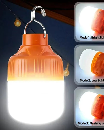 Portable USB Rechargeable LED Pendant Light High Brightness Waterproof Outdoor Lamp for Camping Fishing Emergency Night Lighting